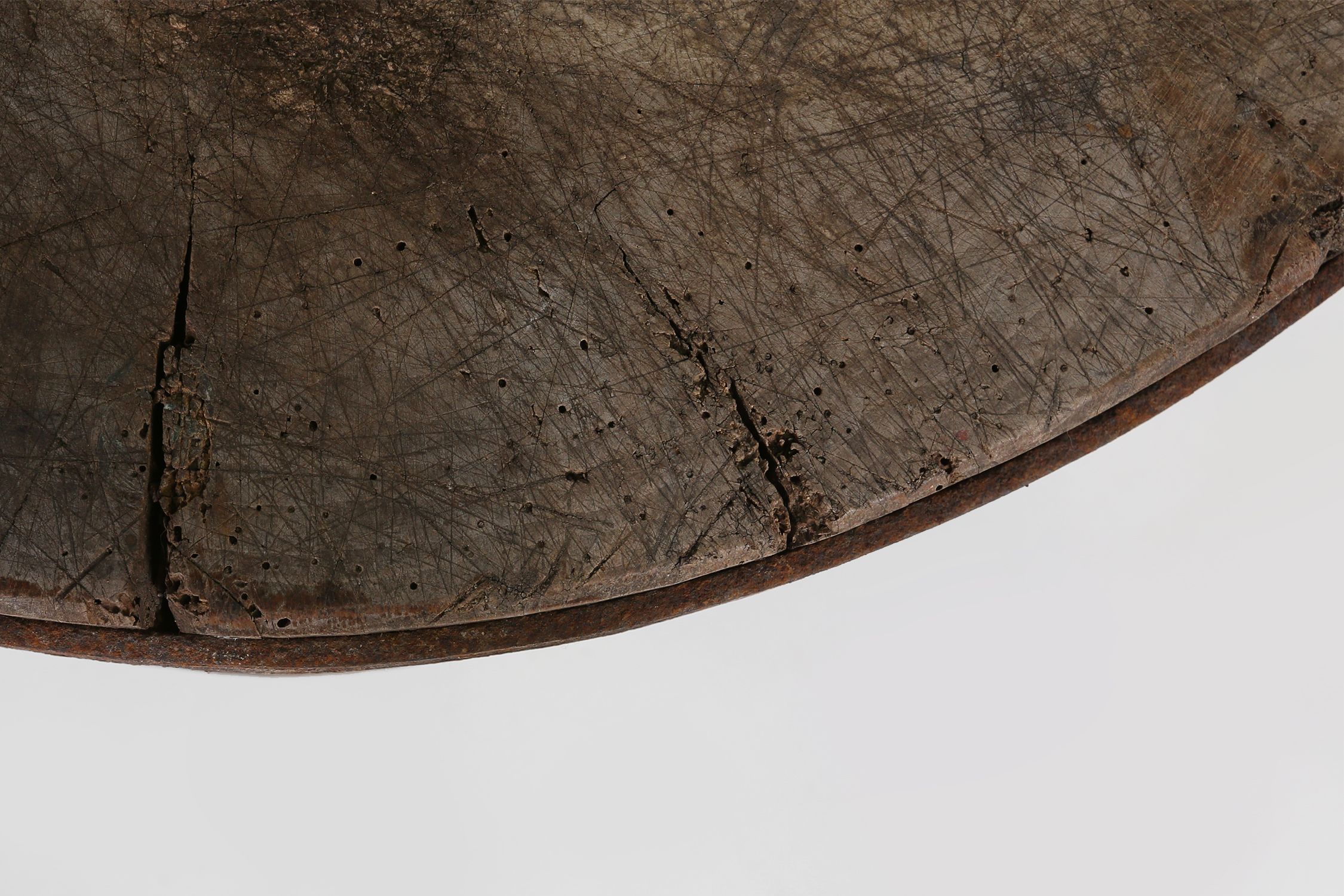 Large rustic French Chopping Block Table, France 1920sthumbnail